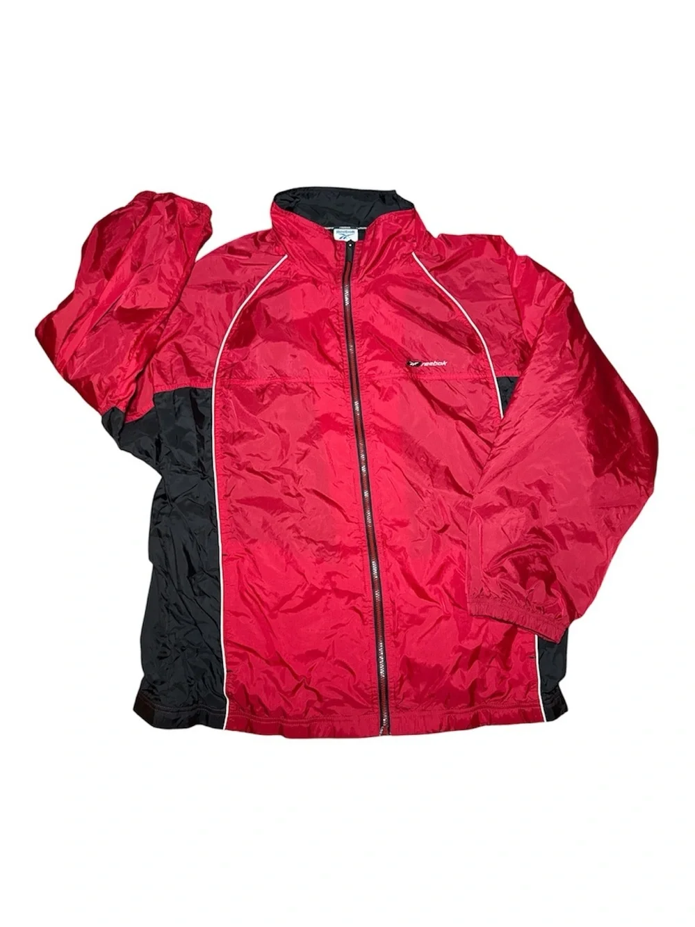 Vintage Reebox Colorblock Windbreaker Men's Jacket XXL Red Black